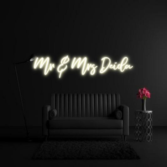 CREATE YOUR OWN WEDDING NEON SIGN Mr & Mrs Deida