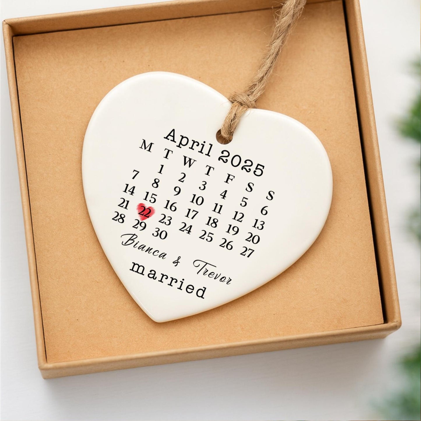 Married Ornament, Wedding Date Ornament