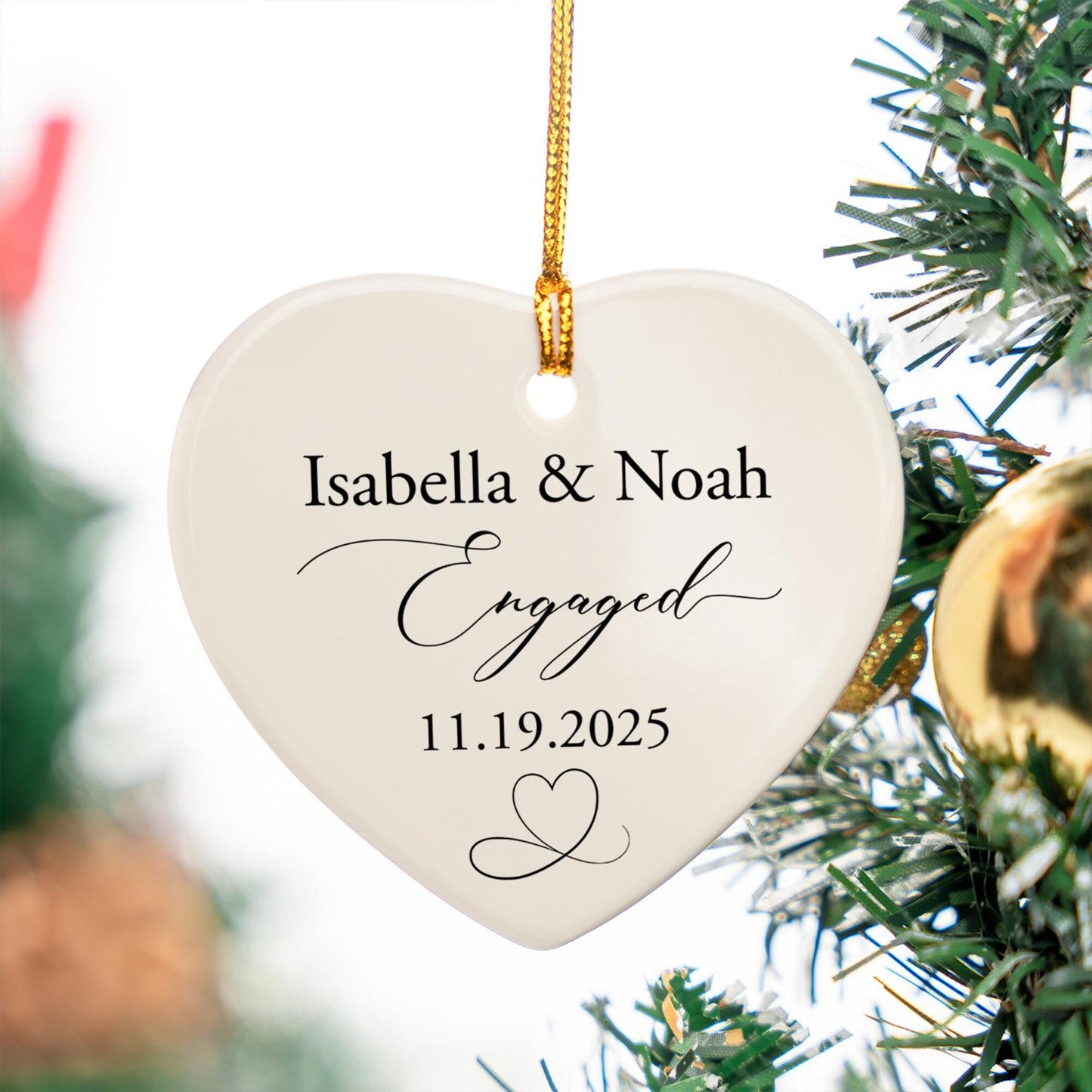 Engaged Ornament, Personalized Wedding ornament