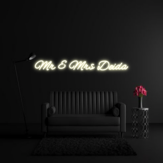 CREATE YOUR OWN WEDDING NEON SIGN Mr & Mrs Deida