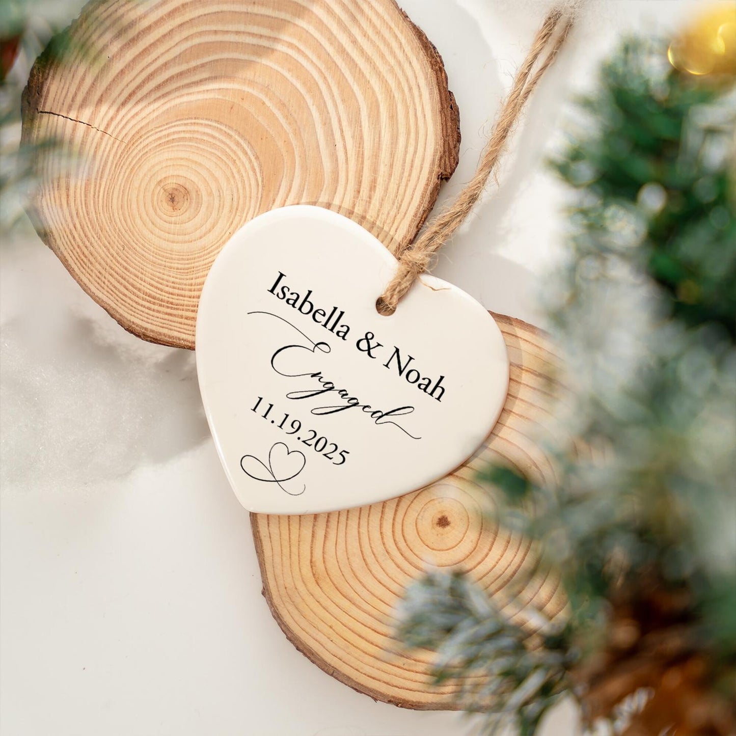 Engaged Ornament, Personalized Wedding ornament