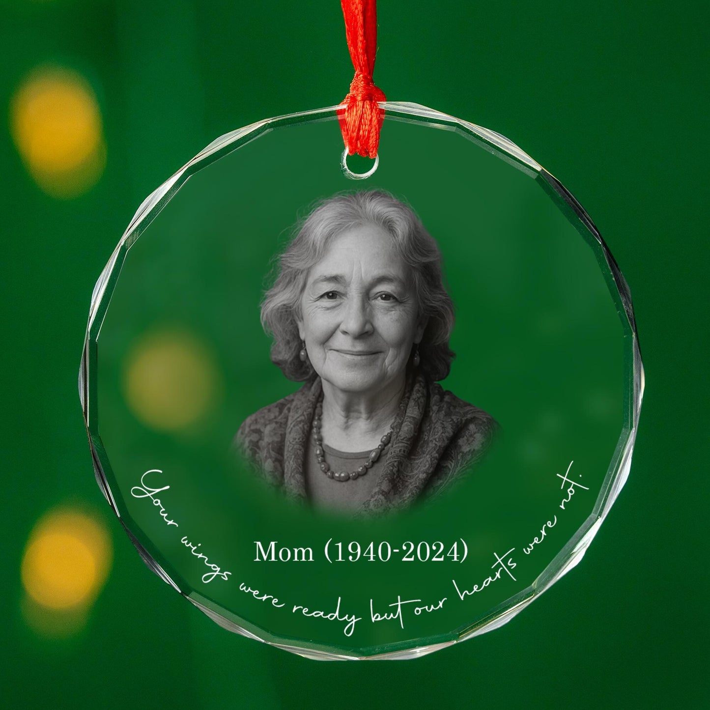 Personalized Memorial Crystal Glass Ornament