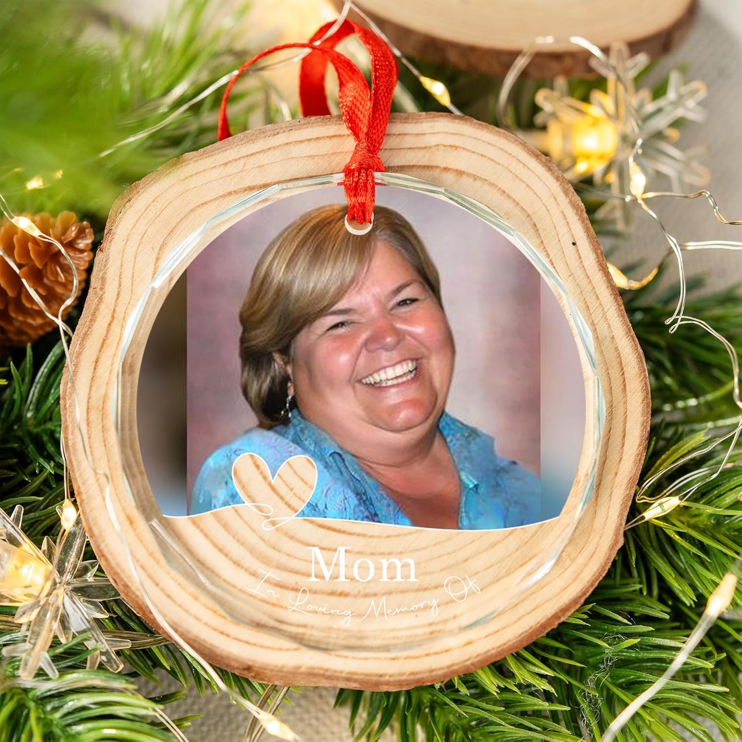 Personalized Memorial Ornaments Glass Ornament, Crystal Ornament Photo