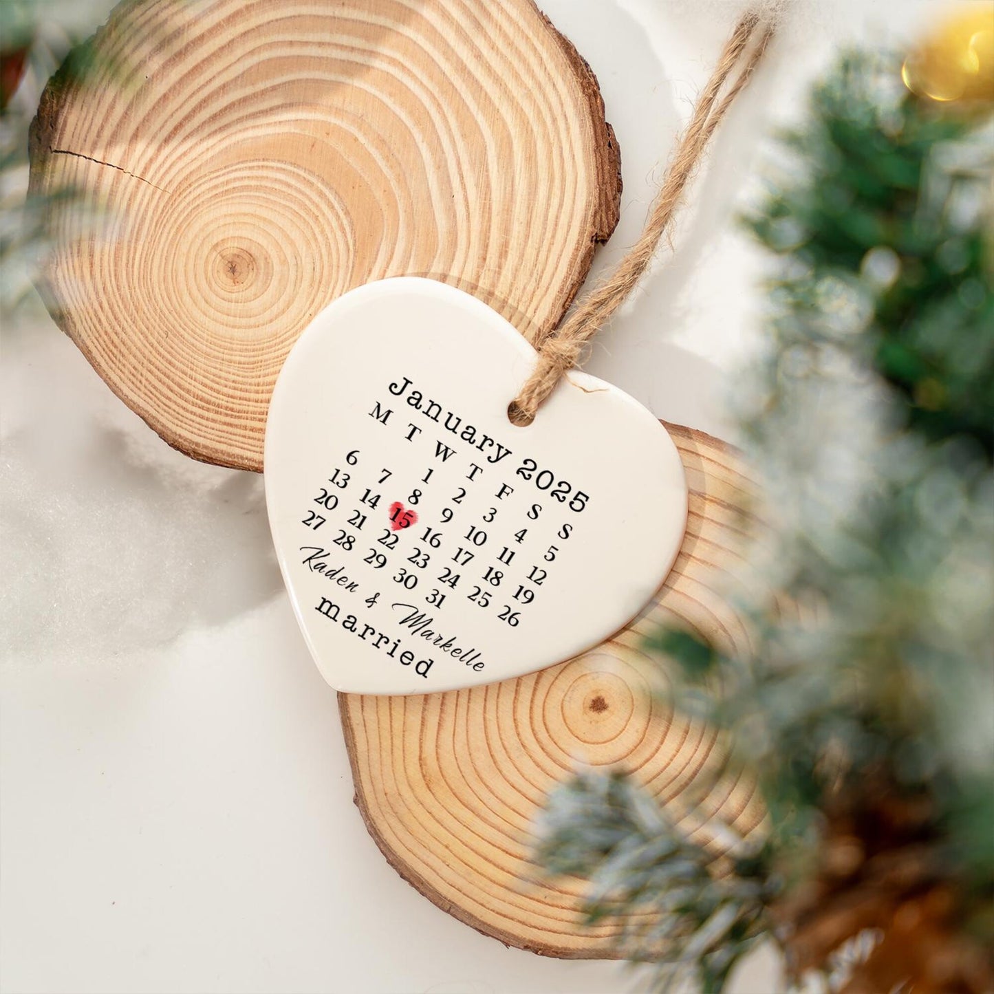 Married Ornament, Wedding Date Ornament