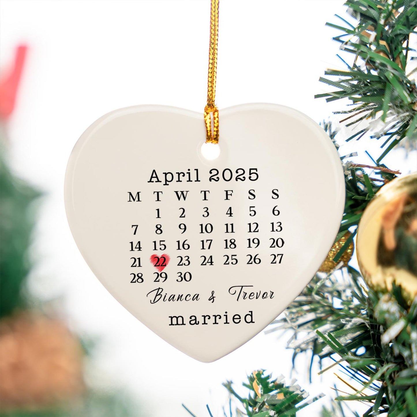 Married Ornament, Wedding Date Ornament