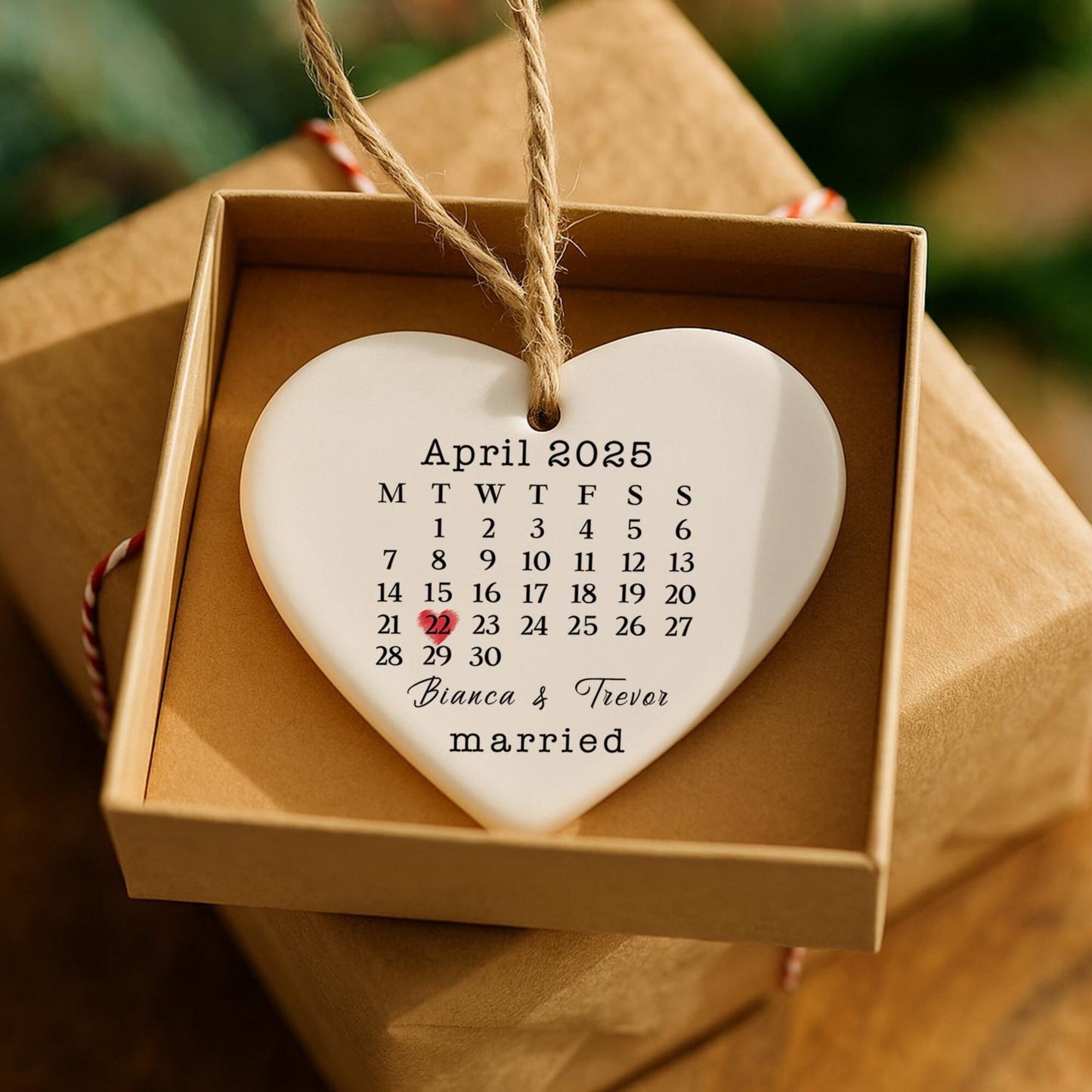 Married Ornament, Wedding Date Ornament