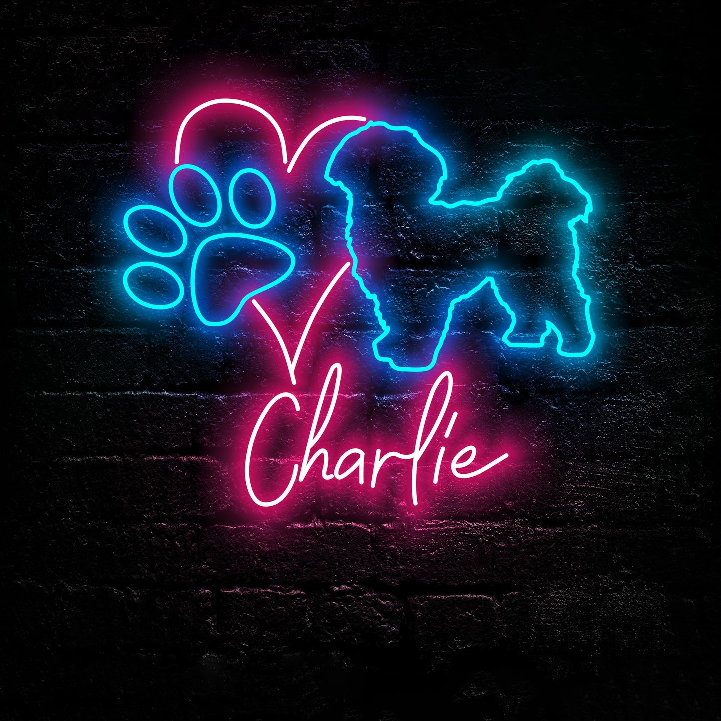 Shih Tzu Dog Neon Sign - Personalized Name Dog Neon - Custom Led Neon Sign