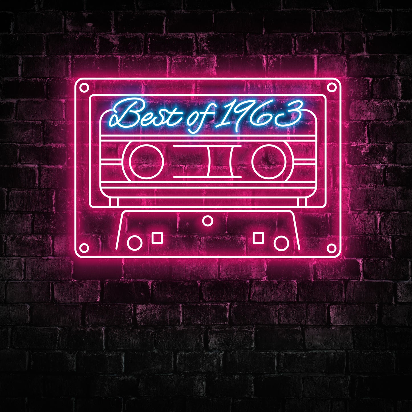Cassette Birthday 1943, 1953, 1963, 1973, 1983, 1993 Neon Signs - LED Wall Art for Bedroom Décor