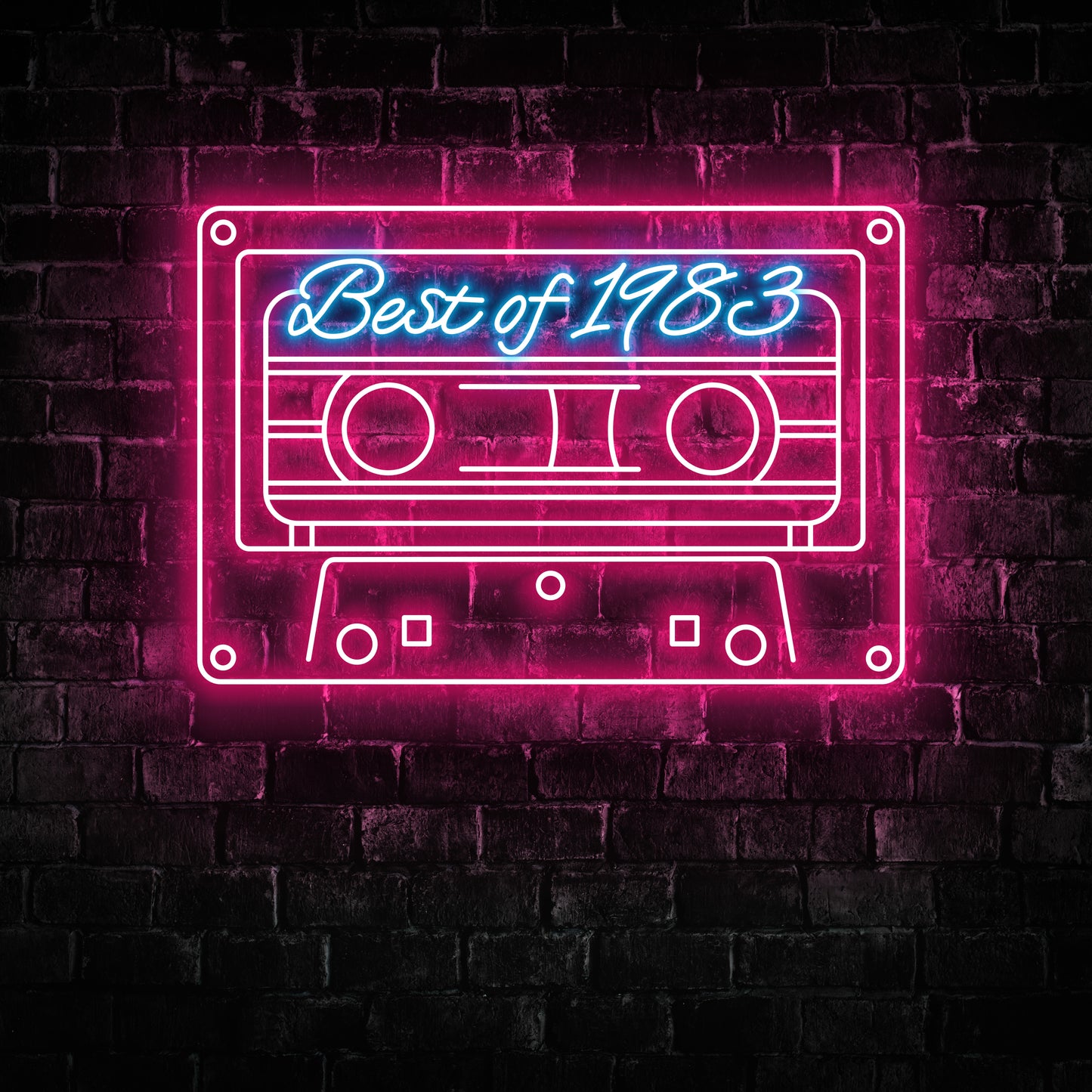 Cassette Birthday 1943, 1953, 1963, 1973, 1983, 1993 Neon Signs - LED Wall Art for Bedroom Décor