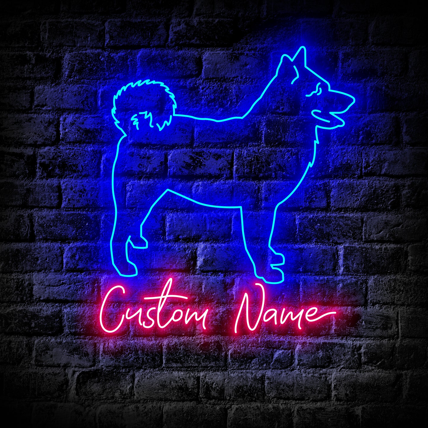 Norwegian elkhound Dog Neon Sign - Personalized Name Norwegian elkhound Dog Neon Sign - Dog Lover Gifts