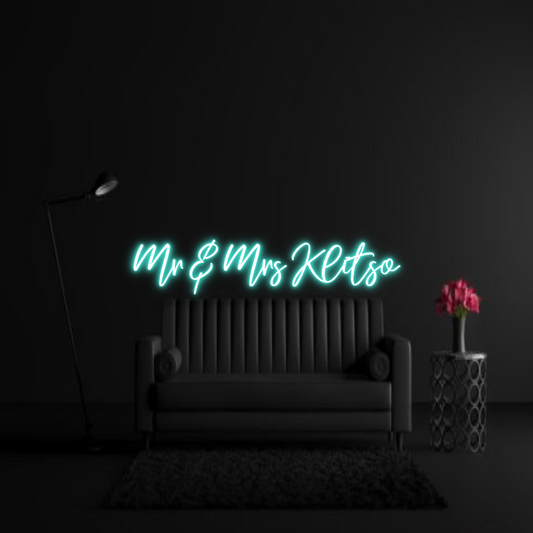 CREATE YOUR OWN WEDDING NEON SIGN Mr & Mrs Klitso