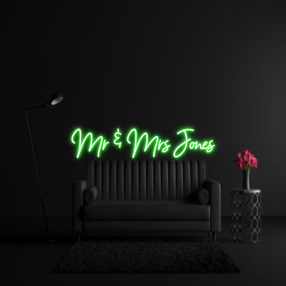 CREATE YOUR OWN WEDDING NEON SIGN Mr & Mrs Jones