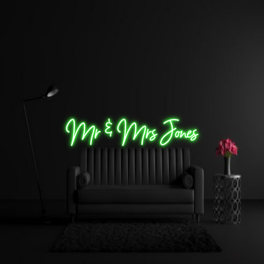 CREATE YOUR OWN WEDDING NEON SIGN Mr & Mrs Jones