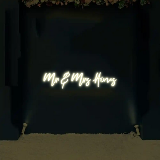 CREATE YOUR OWN WEDDING NEON SIGN Mr & Mrs Hines
