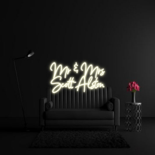 CREATE YOUR OWN WEDDING NEON SIGN Mr & Mrs
Sco...