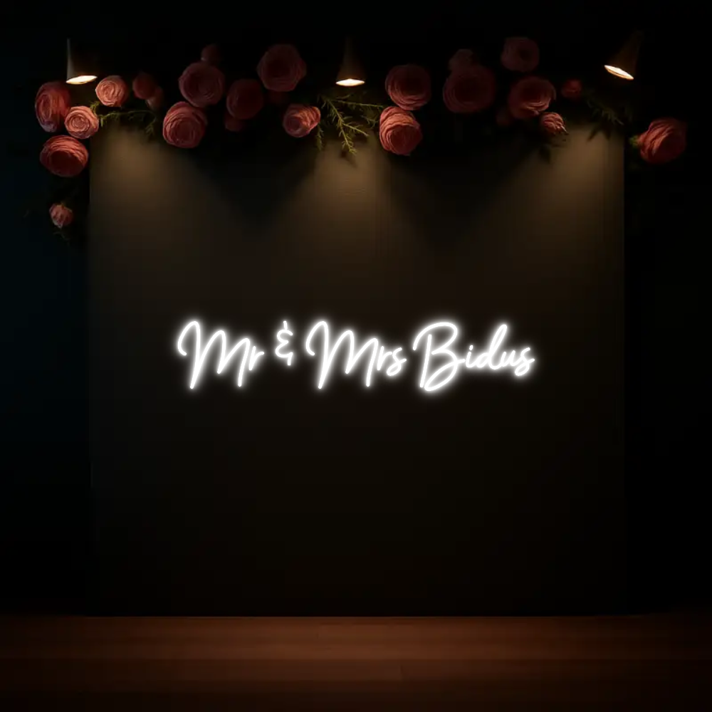 CREATE YOUR OWN WEDDING NEON SIGN Mr & Mrs Bidus