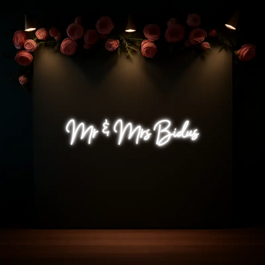 CREATE YOUR OWN WEDDING NEON SIGN Mr & Mrs Bidus