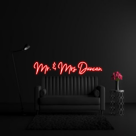 CREATE YOUR OWN WEDDING NEON SIGN Mr. & Mrs. Du...