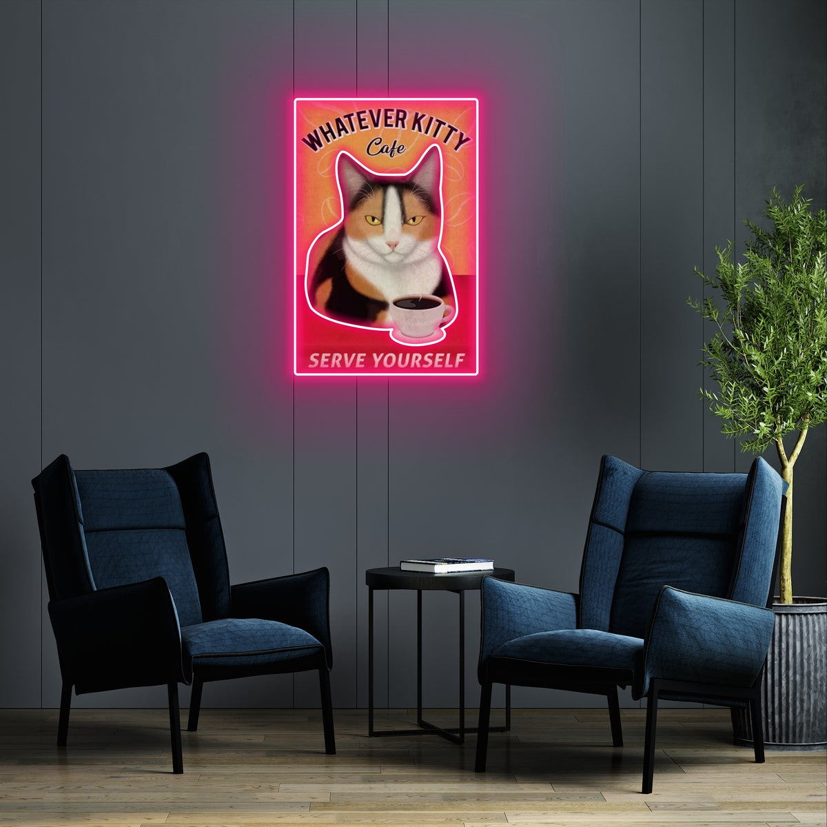 Calico Cat Coffee Company Led Neon Signs Acrylic Artwork