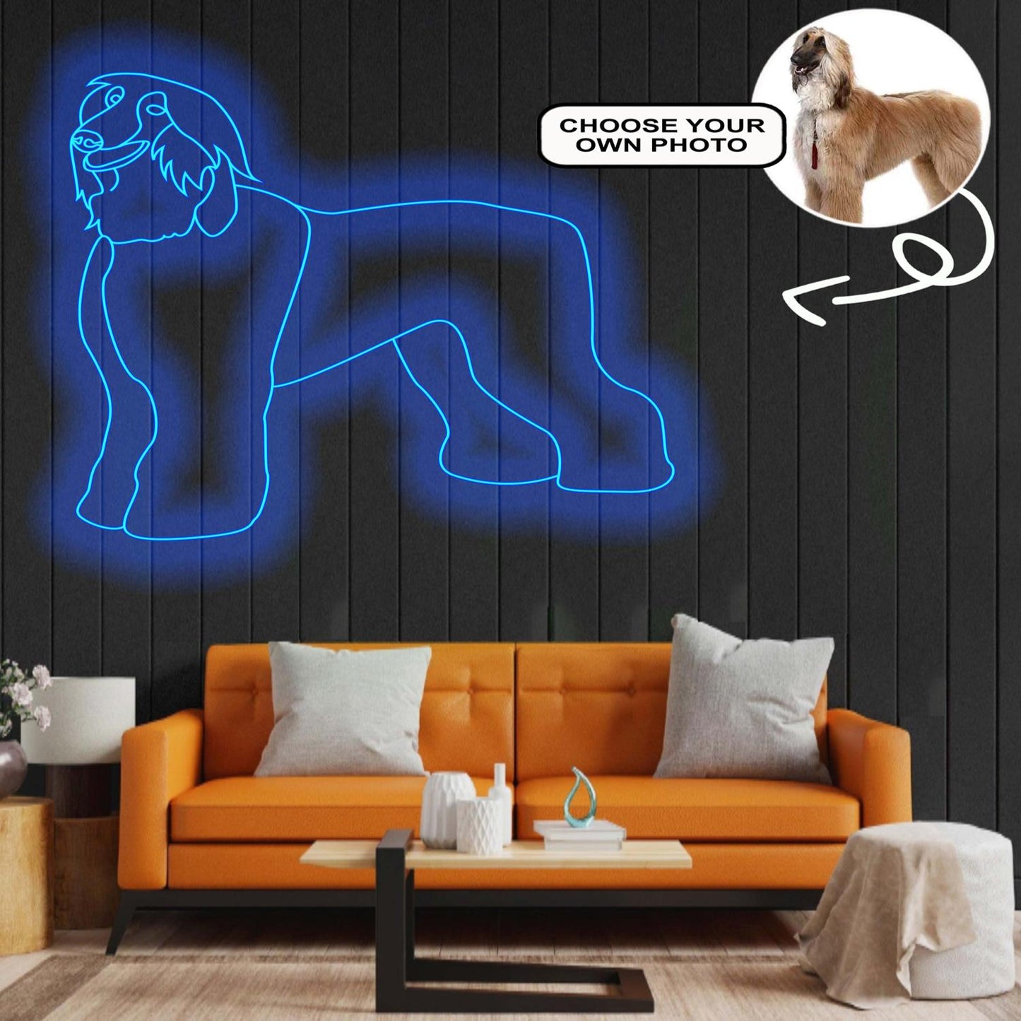 Custom Afghan hound Neon Sign with Your Dog's Photo - Personalized Pet Name Art - Unique Home Decor & Gift for Dog Lovers - Pet-Themed Lighting