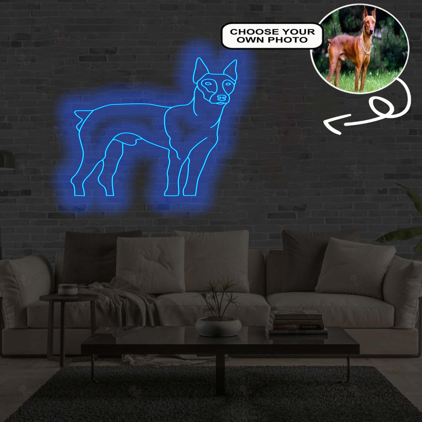 Custom German pinscher Neon Sign with Your Dog's Photo - Personalized Pet Name Art - Unique Home Decor & Gift for Dog Lovers - Pet-Themed Lighting