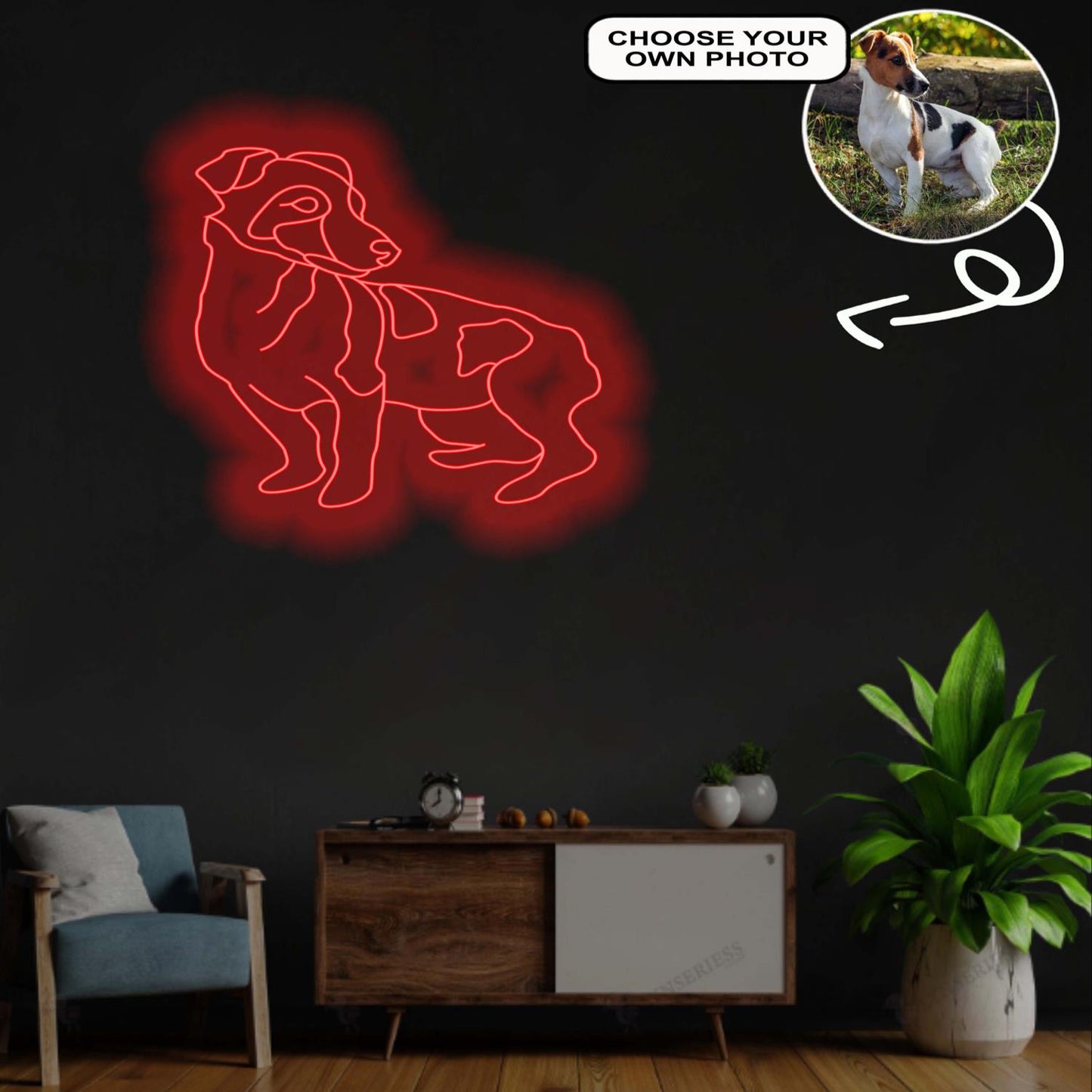 Custom Jack Russel Terrier Neon Sign with Your Dog's Photo - Personalized Pet Name Art - Unique Home Decor & Gift for Dog Lovers - Pet-Themed Lighting
