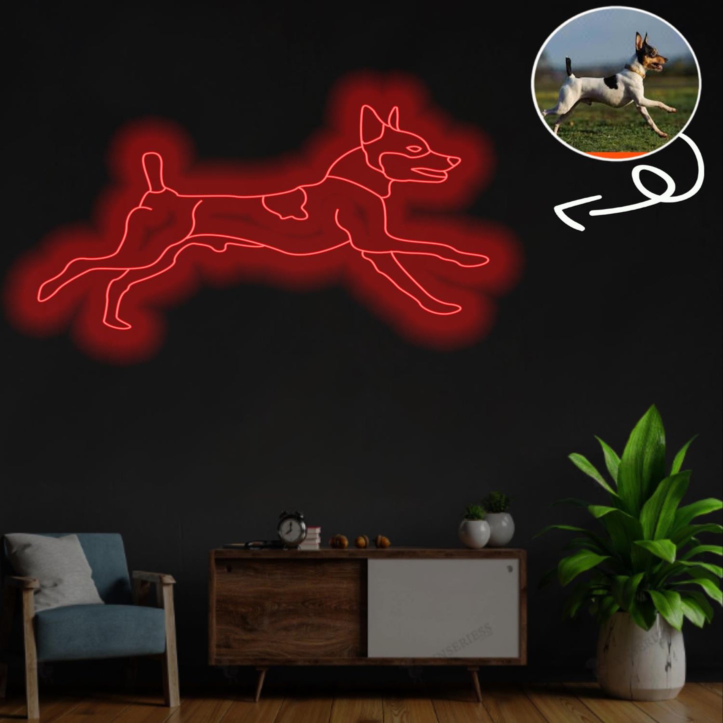 Custom Toy fox terrier Neon Sign with Your Dog's Photo - Personalized Pet Name Art - Unique Home Decor & Gift for Dog Lovers - Pet-Themed Lighting