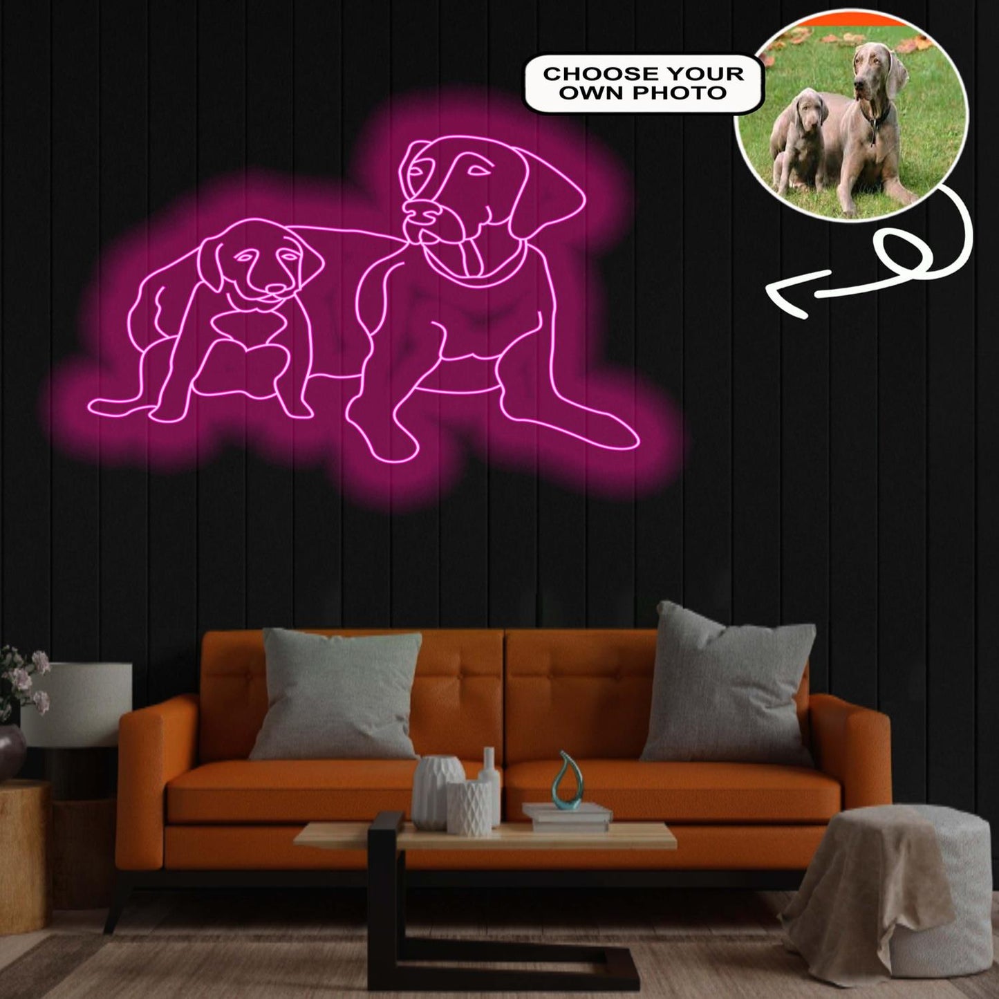 Custom Weimaraner Neon Sign with Your Dog's Photo - Personalized Pet Name Art - Unique Home Decor & Gift for Dog Lovers - Pet-Themed Lighting