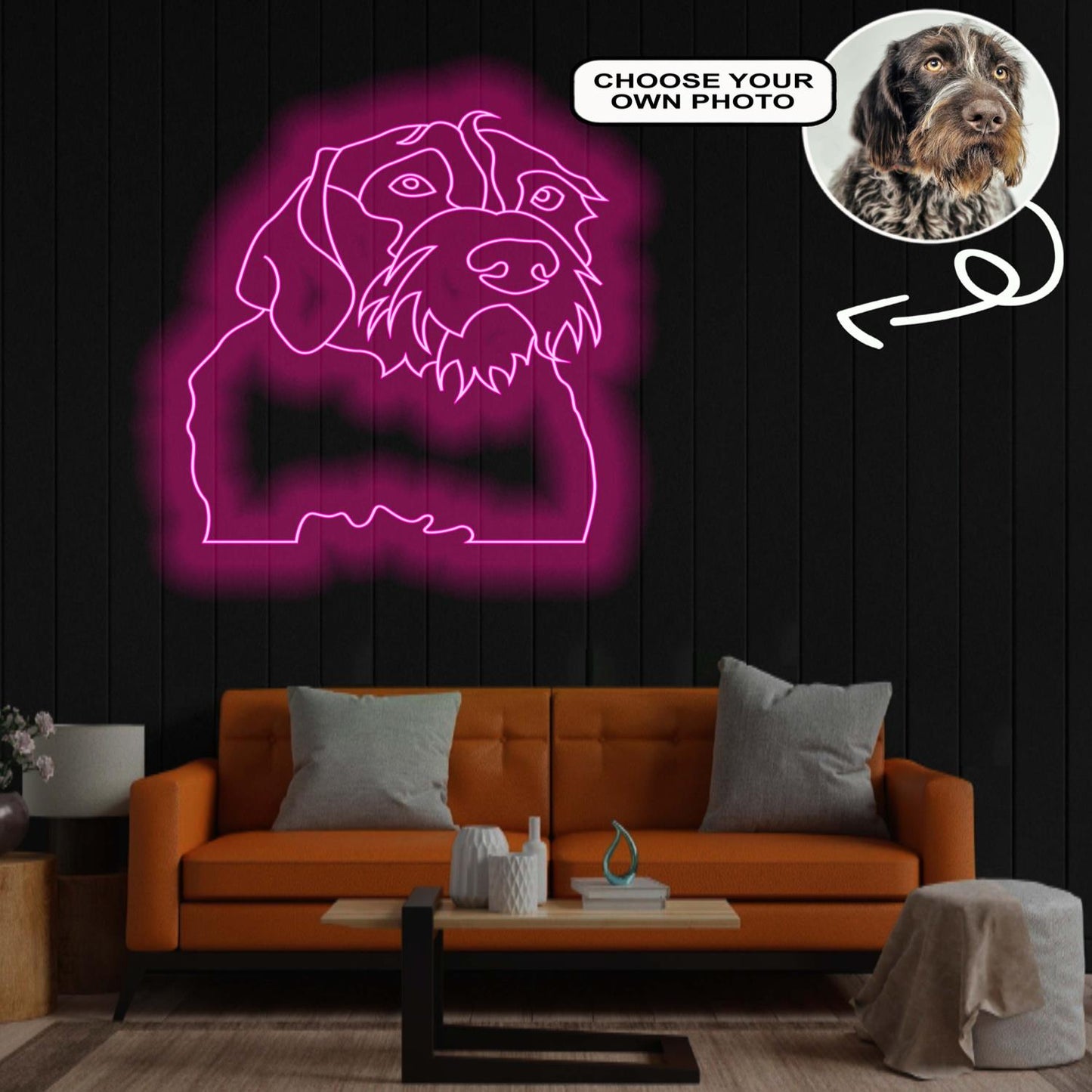 Custom Wirehaired Pointing Griffon Neon Sign with Your Dog's Photo - Personalized Pet Name Art - Unique Home Decor & Gift for Dog Lovers - Pet-Themed Lighting