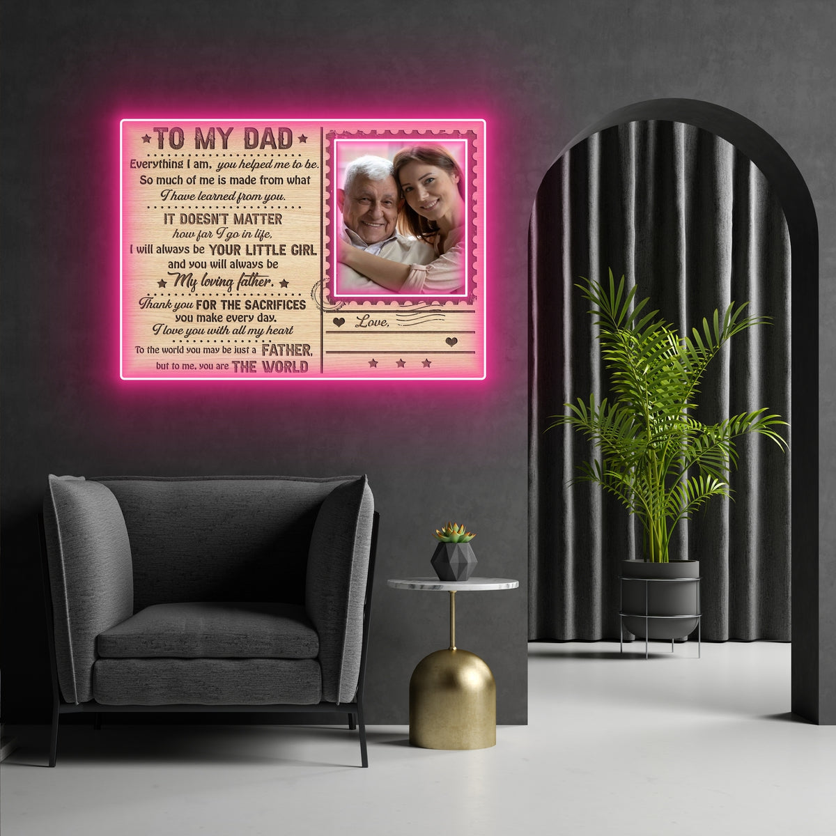 Dad From Daughter I Have Learned From You Personalized Led Neon Signs Acrylic Artwork