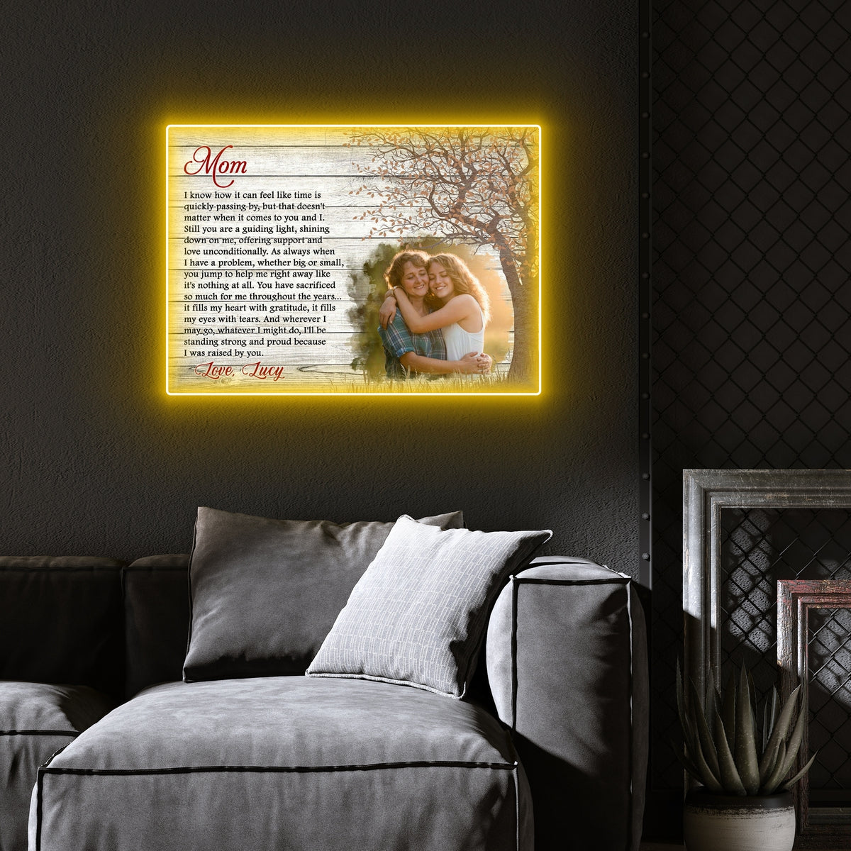 Gifts For Mom I'm Proud Of Being Raised By You Personalized Led Neon Signs Acrylic Artwork