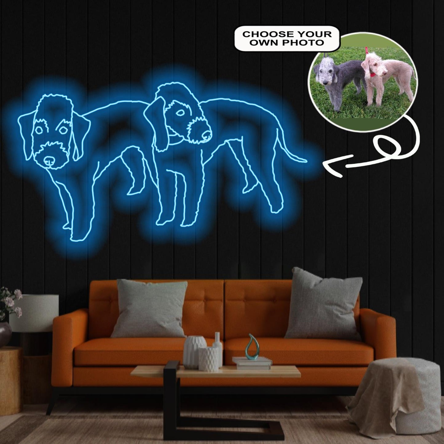 Custom Bedlington terrier Neon Sign with Your Dog's Photo - Personalized Pet Name Art - Unique Home Decor & Gift for Dog Lovers - Pet-Themed Lighting