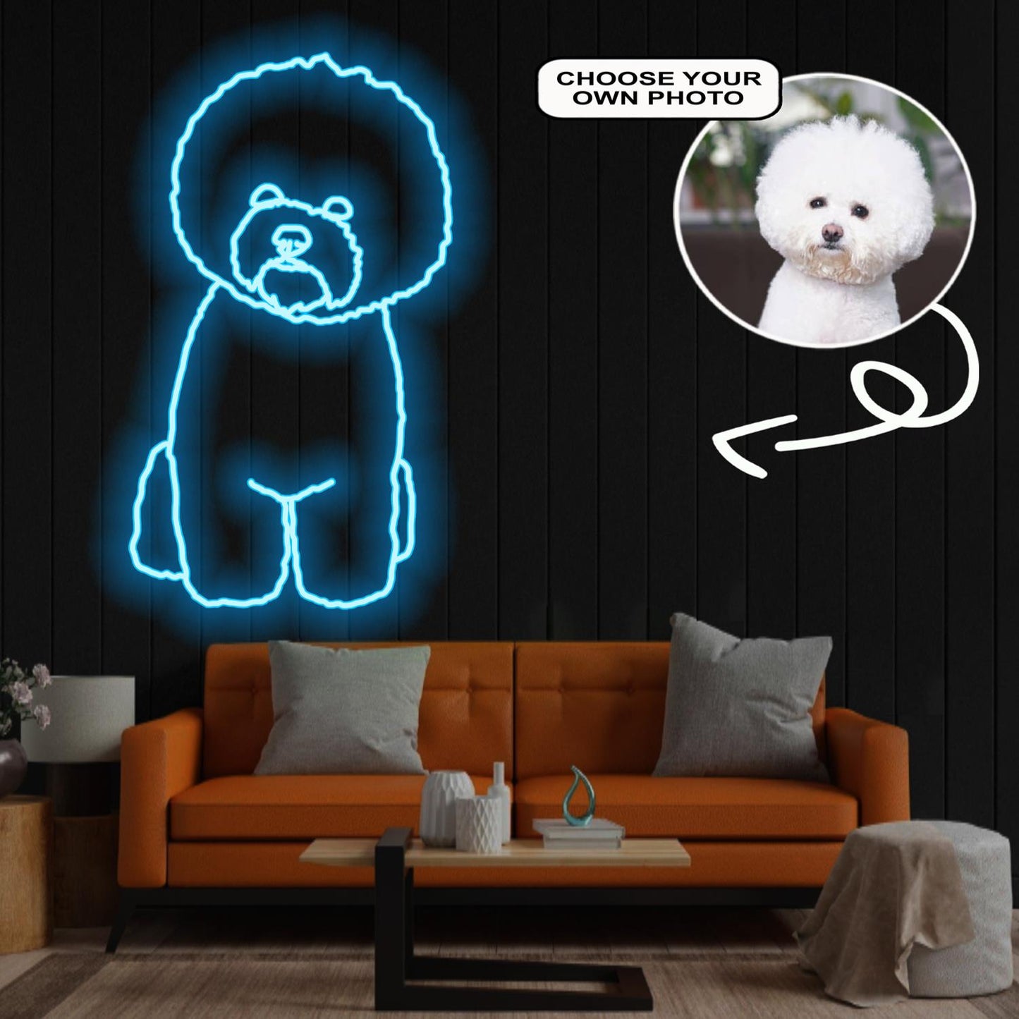 Custom Bichon frise Neon Sign with Your Dog's Photo - Personalized Pet Name Art - Unique Home Decor & Gift for Dog Lovers - Pet-Themed Lighting