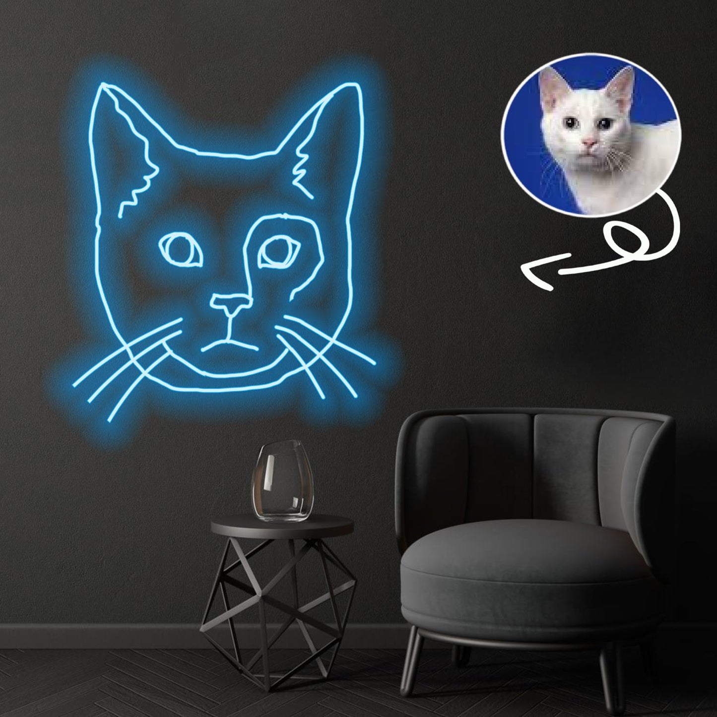 Custom Bobtail Neon Sign with Your Dog's Photo - Personalized Pet Name Art - Unique Home Decor & Gift for Dog Lovers - Pet-Themed Lighting