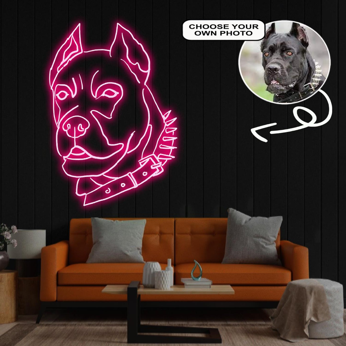 Custom Cane Corso Neon Sign with Your Dog's Photo - Personalized Pet Name Art - Unique Home Decor & Gift for Dog Lovers - Pet-Themed Lighting