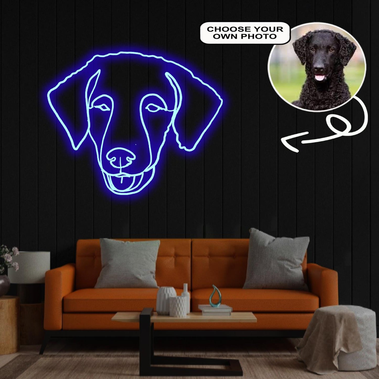 Custom Curly-coated retriever2 Neon Sign with Your Dog's Photo - Personalized Pet Name Art - Unique Home Decor & Gift for Dog Lovers - Pet-Themed Lighting