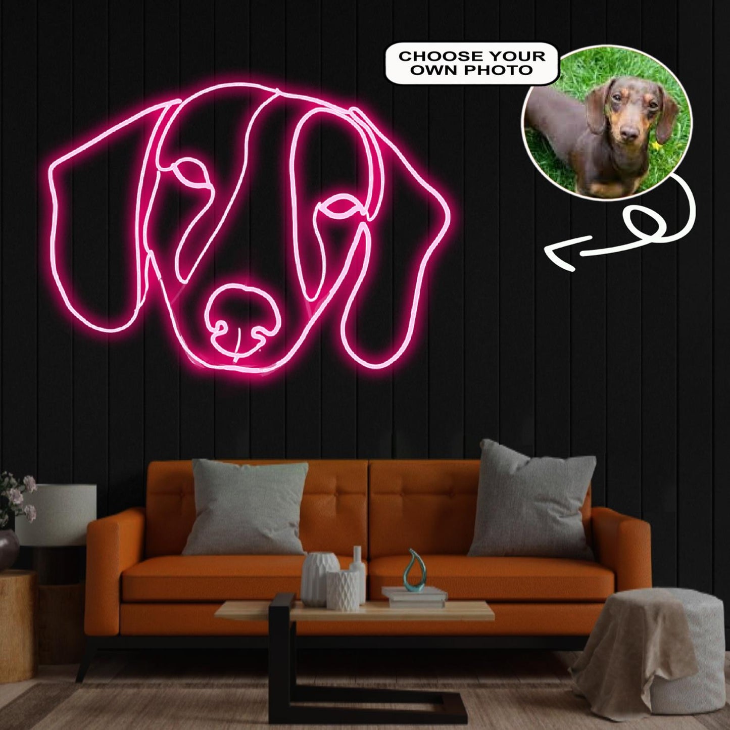 Custom Dachshund Neon Sign with Your Dog's Photo - Personalized Pet Name Art - Unique Home Decor & Gift for Dog Lovers - Pet-Themed Lighting