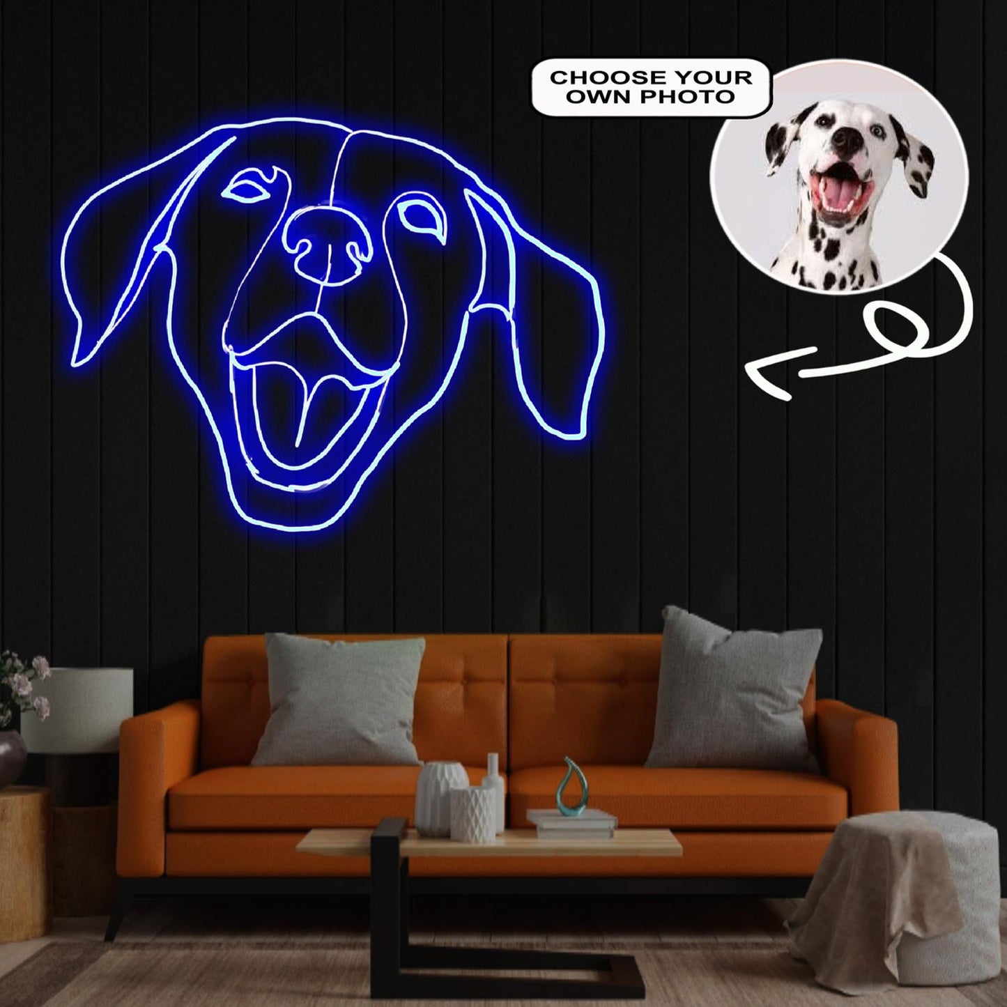 Custom Dalmatian Neon Sign with Your Dog's Photo - Personalized Pet Name Art - Unique Home Decor & Gift for Dog Lovers - Pet-Themed Lighting