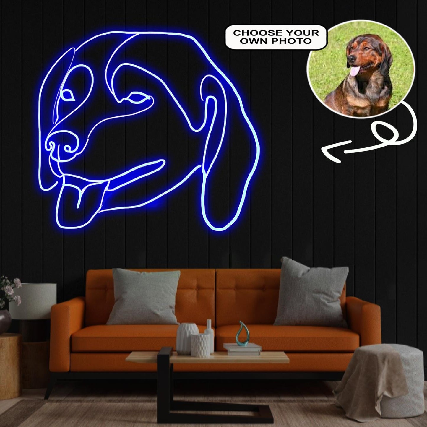 Custom Danish dachsbracke Neon Sign with Your Dog's Photo - Personalized Pet Name Art - Unique Home Decor & Gift for Dog Lovers - Pet-Themed Lighting