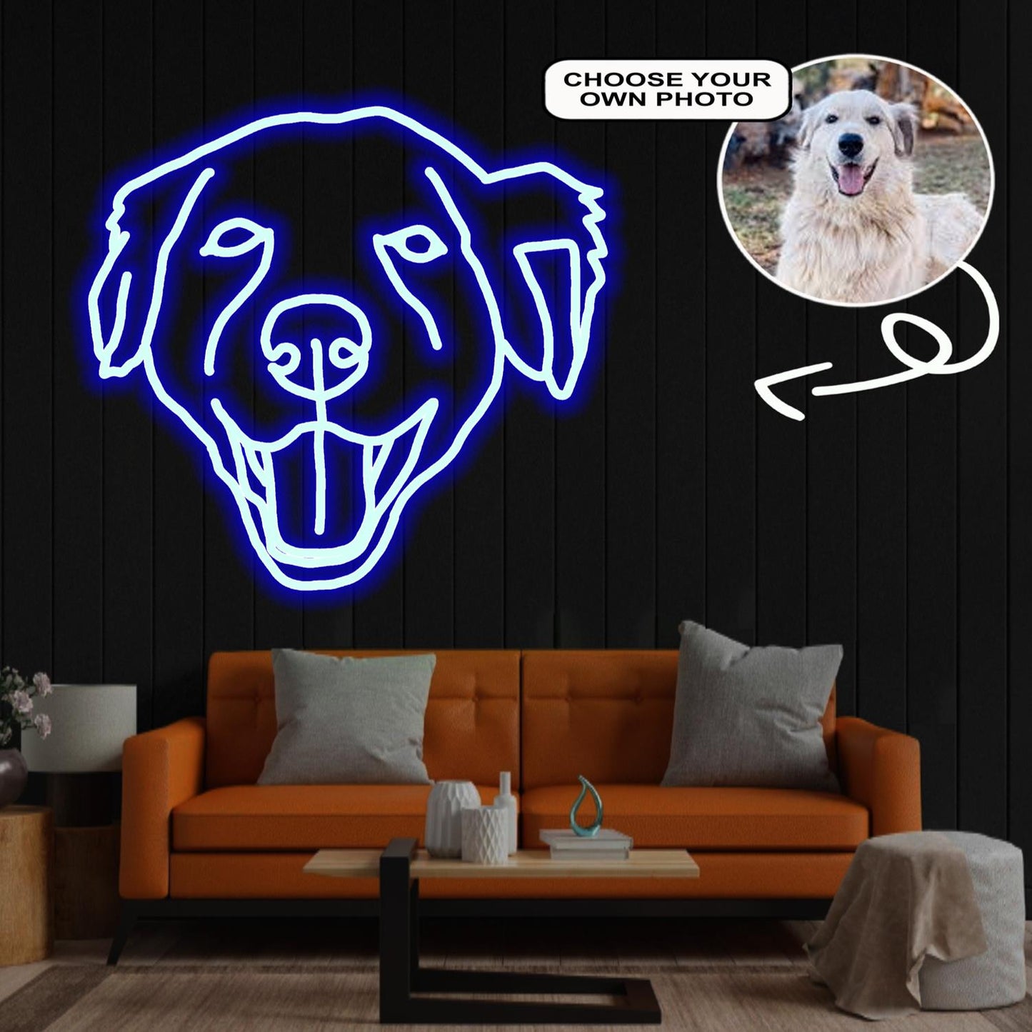Custom Great pyrenees Neon Sign with Your Dog's Photo - Personalized Pet Name Art - Unique Home Decor & Gift for Dog Lovers - Pet-Themed Lighting