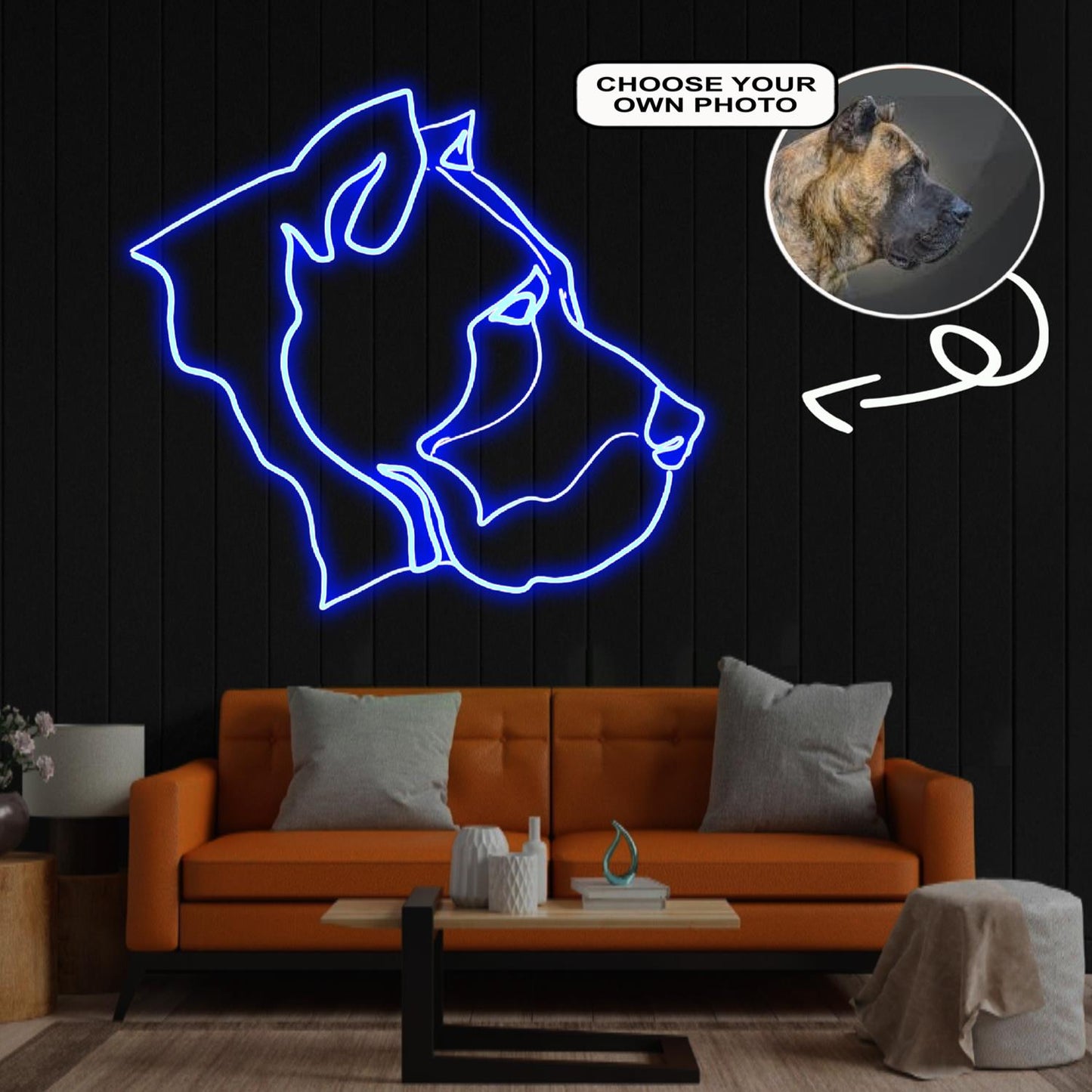 Custom Presa canario Neon Sign with Your Dog's Photo - Personalized Pet Name Art - Unique Home Decor & Gift for Dog Lovers - Pet-Themed Lighting