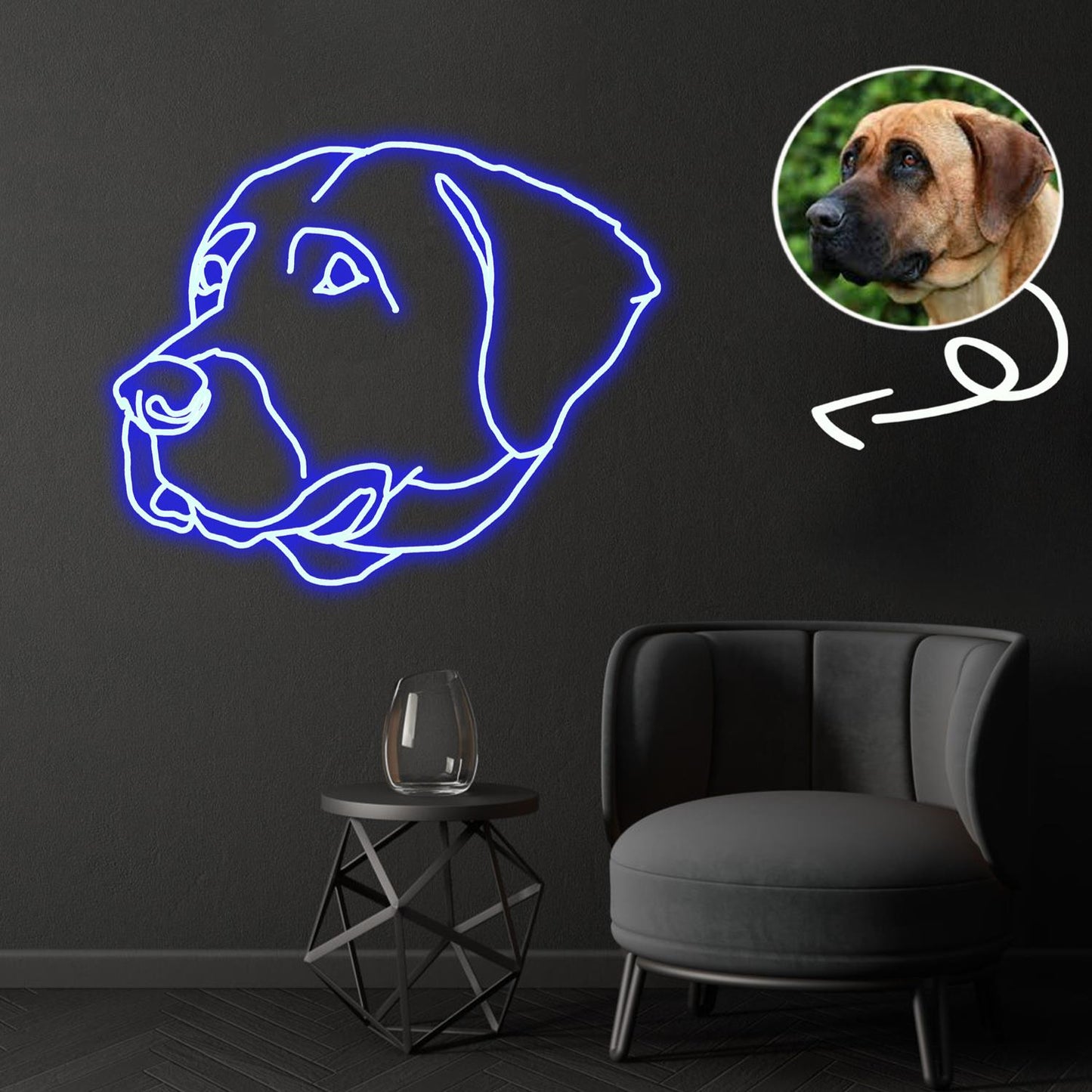 Custom Tosa inu Neon Sign with Your Dog's Photo - Personalized Pet Name Art - Unique Home Decor & Gift for Dog Lovers - Pet-Themed Lighting
