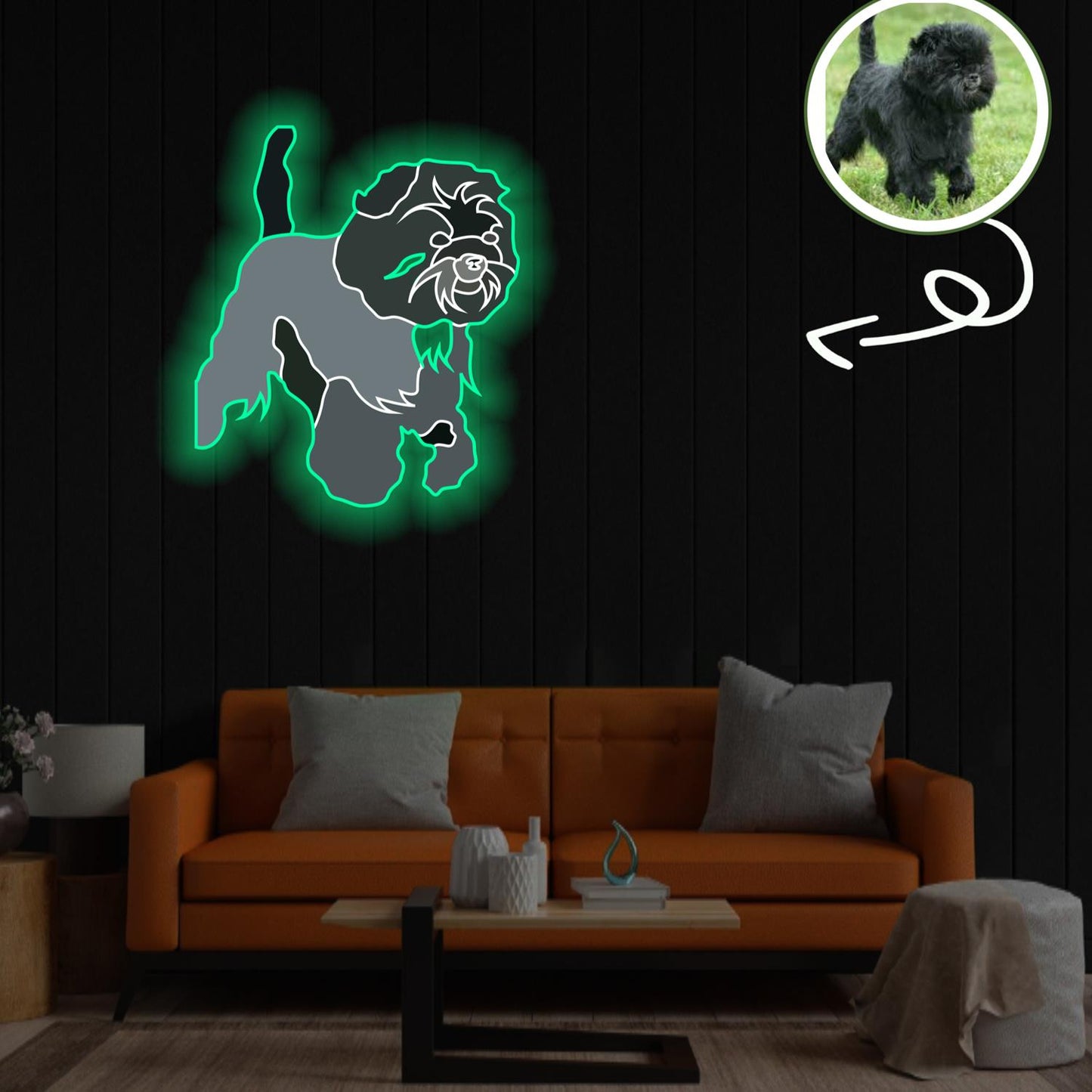 Custom Affenpinscher Pop-Art Neon Sign with Your Dog's Photo - Personalized Pet Name Art - Unique Home Decor & Gift for Dog Lovers - Pet-Themed Lighting