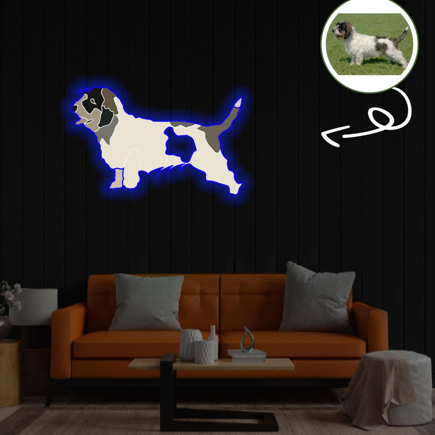 Custom Basset griffon vendéen, petit Pop-Art Neon Sign with Your Dog's Photo - Personalized Pet Name Art - Unique Home Decor & Gift for Dog Lovers - Pet-Themed Lighting