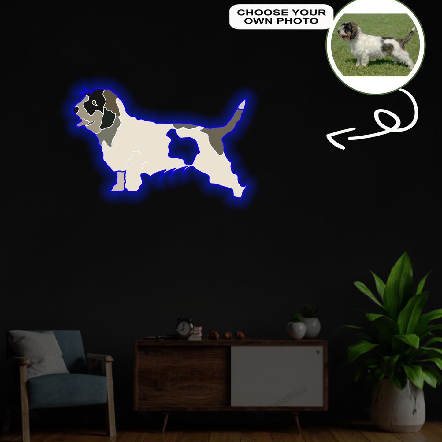 Custom Basset griffon vendéen, petit Pop-Art Neon Sign with Your Dog's Photo - Personalized Pet Name Art - Unique Home Decor & Gift for Dog Lovers - Pet-Themed Lighting
