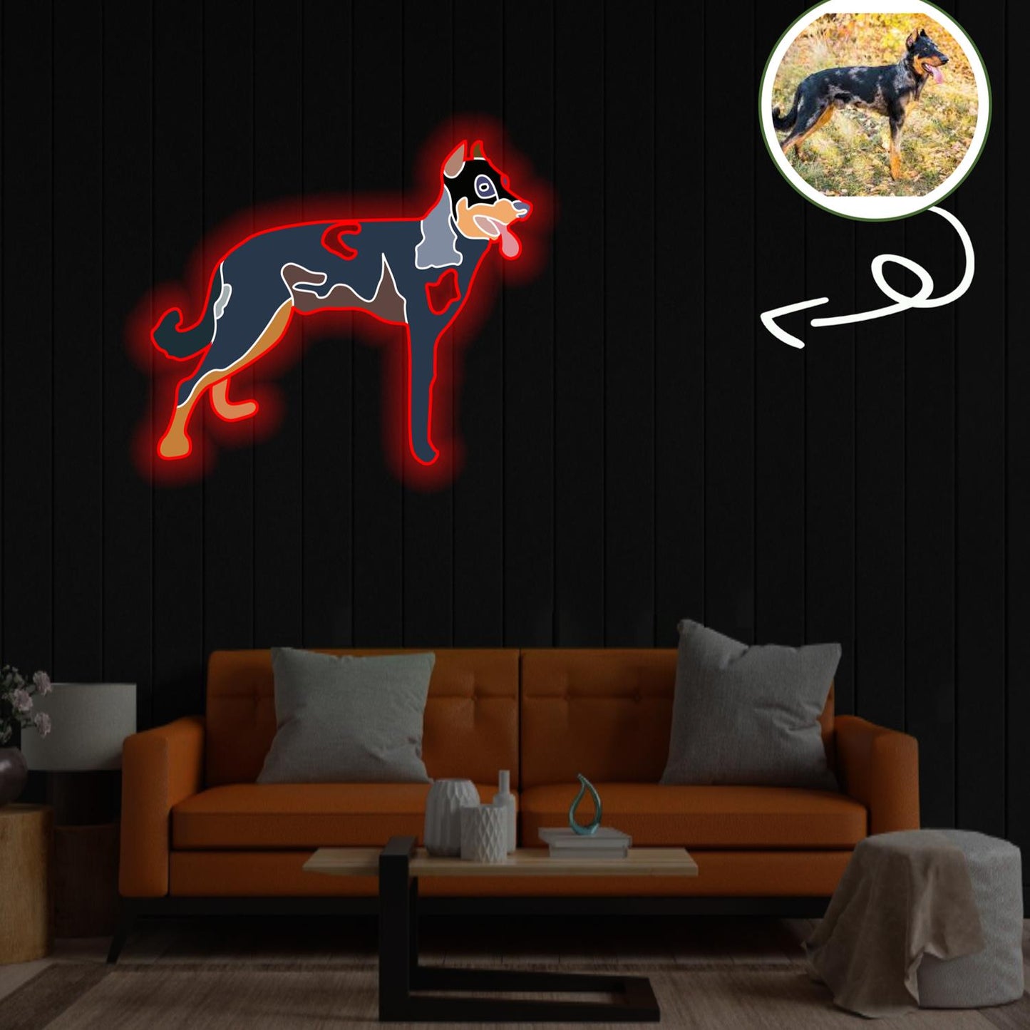 Custom Beauceron Pop-Art Neon Sign with Your Dog's Photo - Personalized Pet Name Art - Unique Home Decor & Gift for Dog Lovers - Pet-Themed Lighting