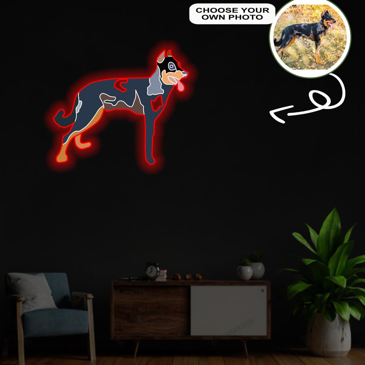 Custom Beauceron Pop-Art Neon Sign with Your Dog's Photo - Personalized Pet Name Art - Unique Home Decor & Gift for Dog Lovers - Pet-Themed Lighting