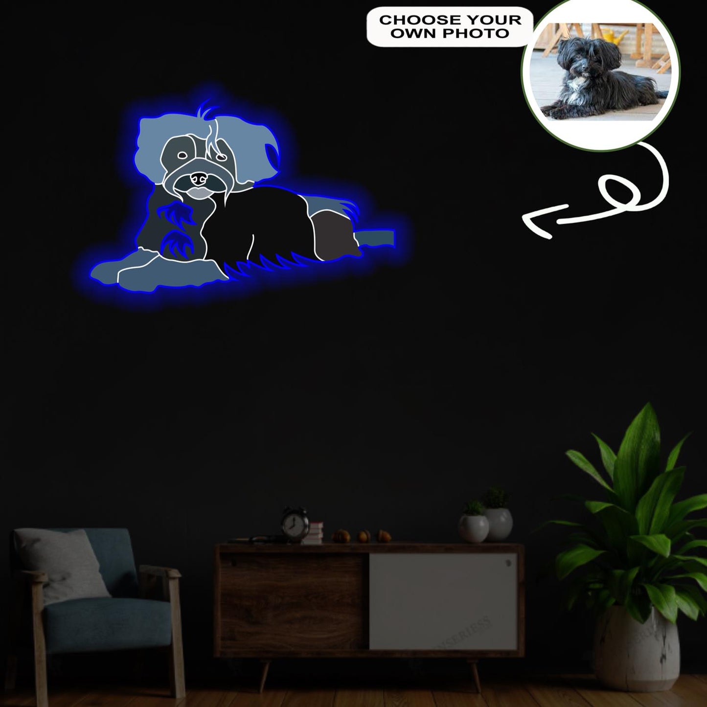 Custom Bolonka zwetna Pop-Art Neon Sign with Your Dog's Photo - Personalized Pet Name Art - Unique Home Decor & Gift for Dog Lovers - Pet-Themed Lighting