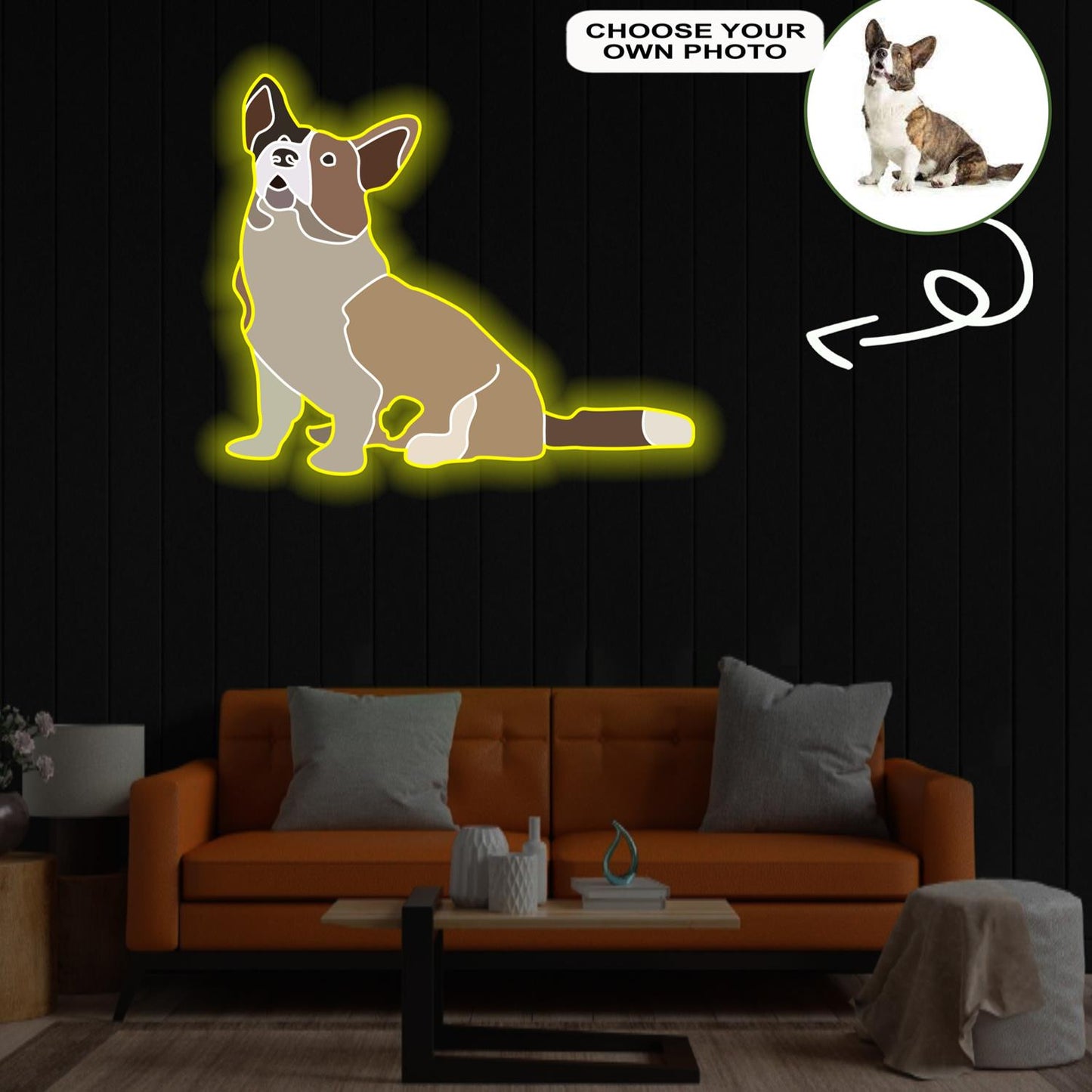 Custom Cardigan Welsh Corgi Pop-Art Neon Sign with Your Dog's Photo - Personalized Pet Name Art - Unique Home Decor & Gift for Dog Lovers - Pet-Themed Lighting