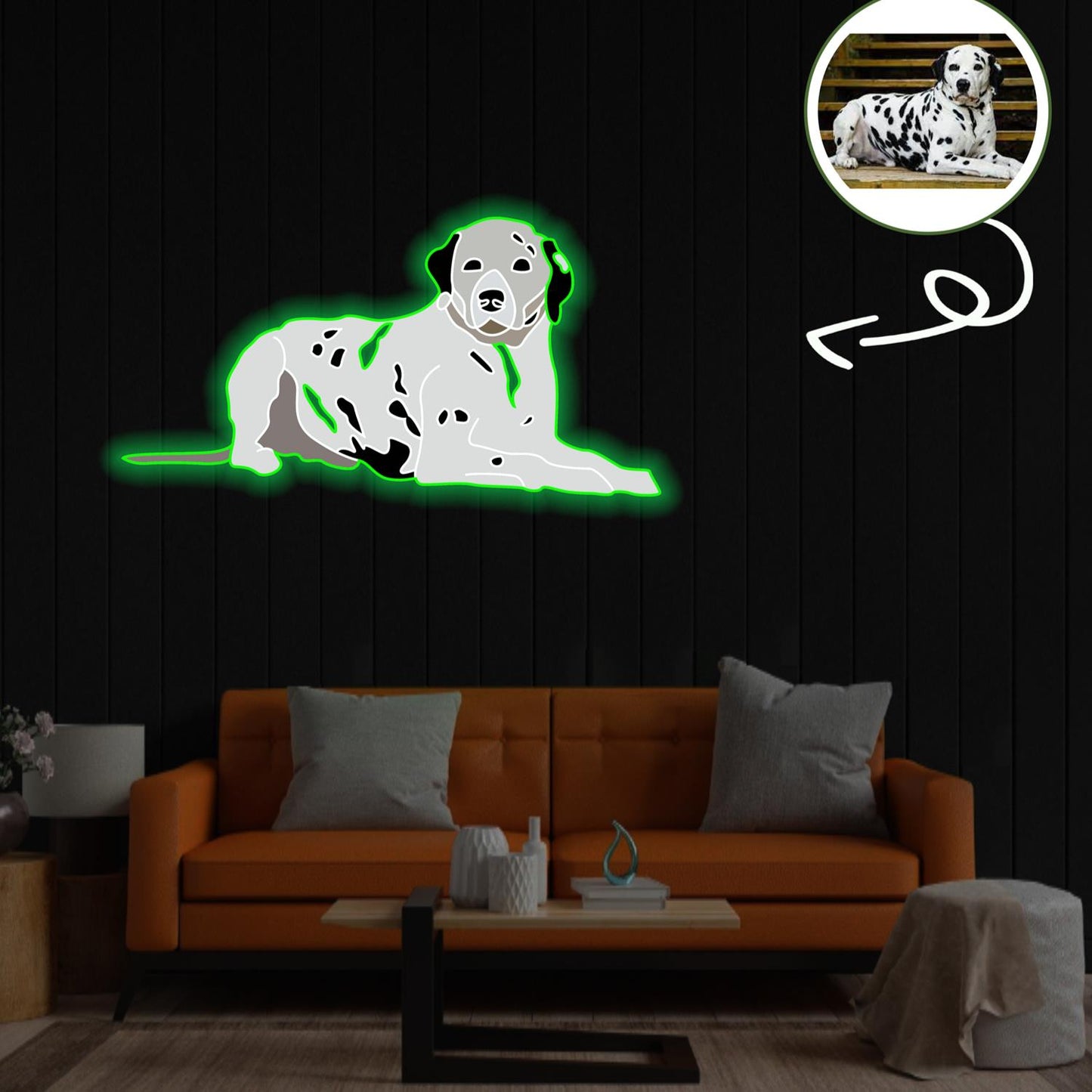 Custom Dalmatian Pop-Art Neon Sign with Your Dog's Photo - Personalized Pet Name Art - Unique Home Decor & Gift for Dog Lovers - Pet-Themed Lighting